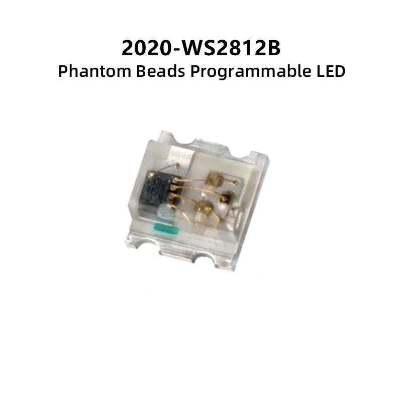 100 шт. WS2812B 2020 Встроенные светодиодные бусины Радужные светодиодные бусины 5 В Встроенные 4-контактные 0807 полноцветные программируемые светодиодные бусины