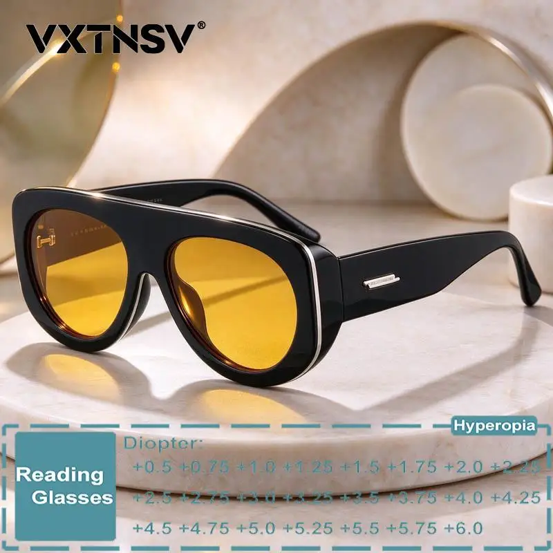 Retro Pilot Orange Sunshade Reading Glasses Men Women Trendy Prescription Optical Eyeglasses Anti Blue Light Presbyopia Eyewear