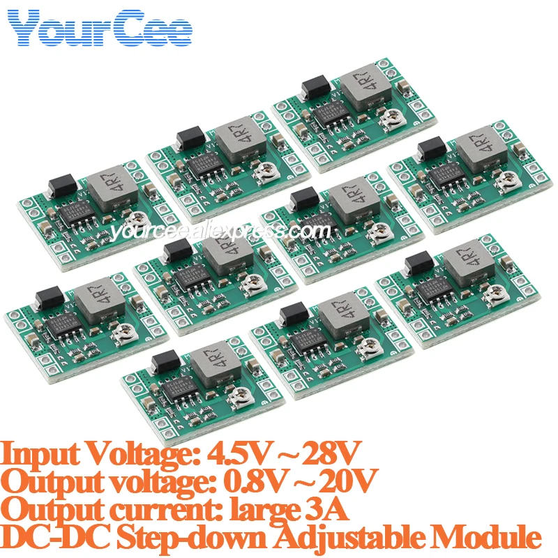 10pcs/1pc Ultra-Small Size DC-DC MP1584EN 3A Adjustable Buck Step Down Converter Power Supply Module for Arduino Replace LM2596