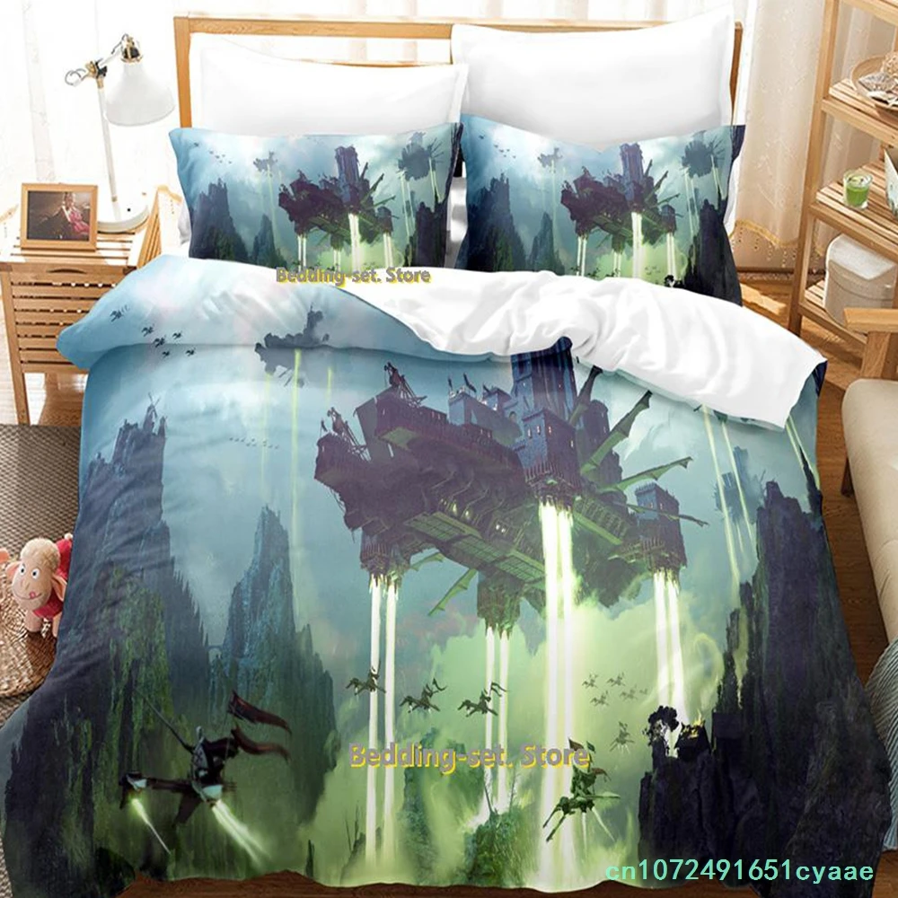 Science Fiction Enchanted Castle Bedding Set Single Twin Full Queen King Size Bed Set Adult Kid Bedroom Duvetcover Sets מצעים