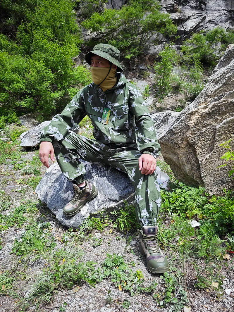 Militärisches Tarnuniform-Set, atmungsaktiver Sommer-Trainingsanzug, Outdoor-Mehrzweck-Taktische Arbeitskleidung, komplette Overalls – Detail 23