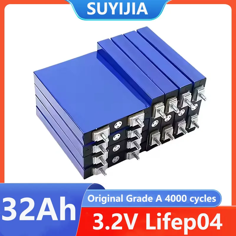 New Grade A 32Ah 3.2V Battery Pack LiFePO4 Phosphate 90A Discharge 32000mAh Motorcycle Car Motor Batteries Modification Stud