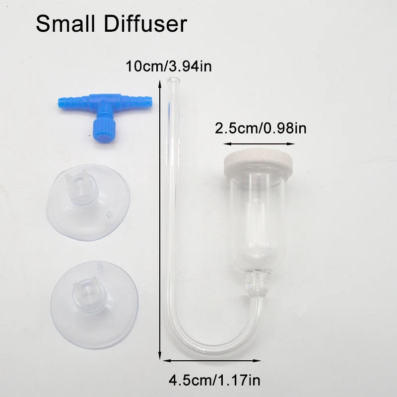 CO2-Diffusor für Aquarien, Blasenreaktor CO2-System, Zerstäuber für Fischbecken, Lebendpflanzen, Wasserpflanzen-Wachstumsverfeinerer mit Saugnapf – Detail 3