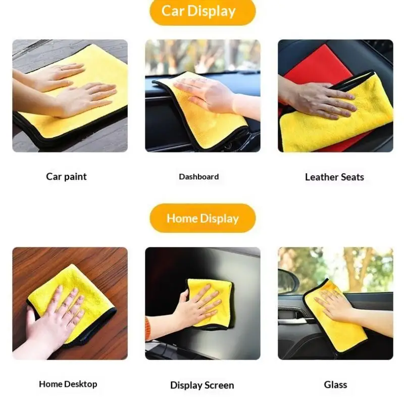 Microfiber Cleaning Towel Thicken Soft Absorbent Lint-Free Cloth for Car Body Washing Household Kitchen Daily Cleaning Use