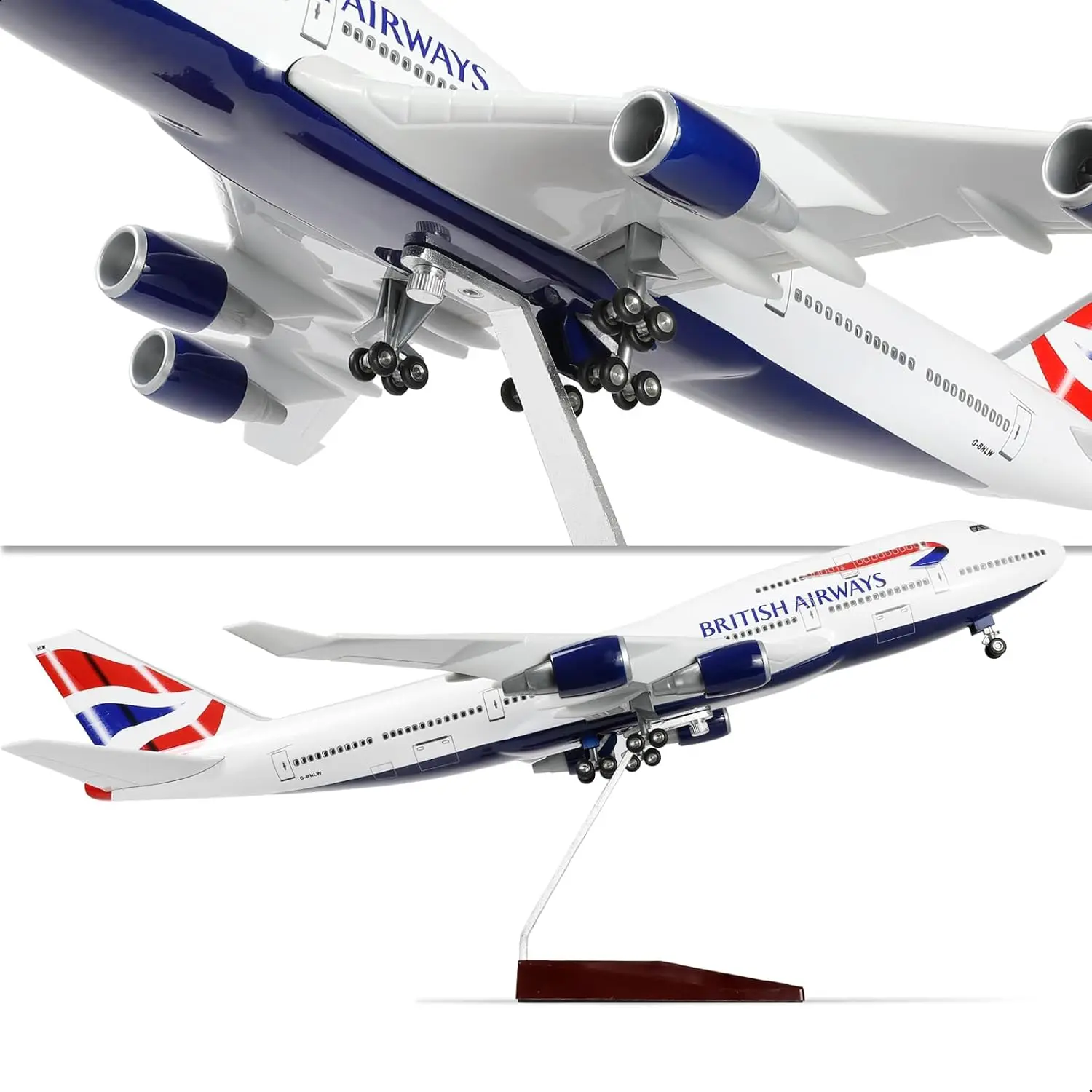 

B747 British Airways Scale Aircraft Model 47cm 1:150 Toy Airplane boys toys Led Light Airplane Diecast Collected Plane Gift