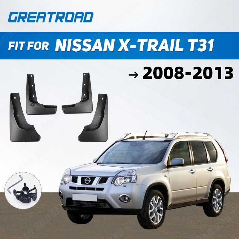 

For Nissan X-Trail T31 2008-2013 Xtrail Splash Guards Mud Flap Mudguards Fender 2009 2010 2011 2012 Set Molded Car Mud Flaps