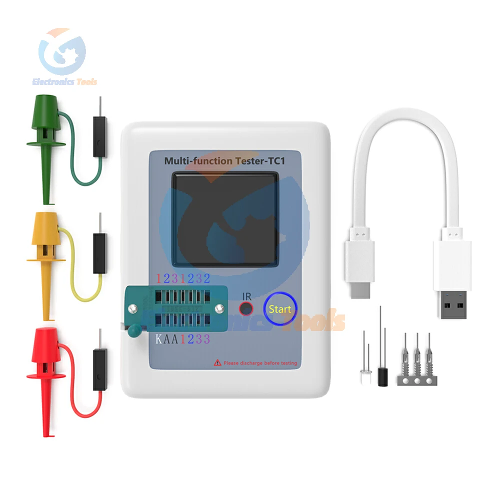 LCR-TC1 Transistor Tester 0.01-4.5 V Diode Triode Capacitor Resistor Tester Transistor TFT Backlight Multifunctional Meter