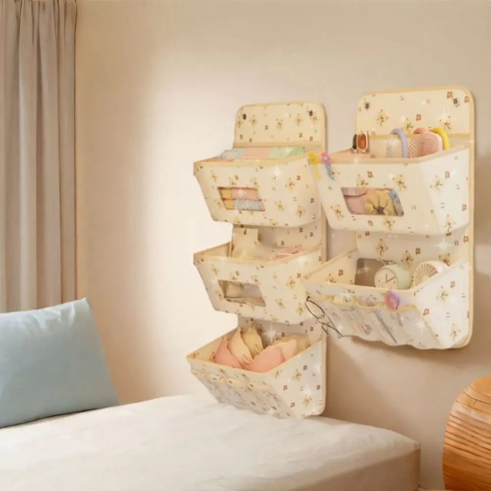 

Non-woven Fabric Cartoon Wall Hanging Storage Bag Large Capacity Foldable Underwear Socks Organizer with Pockets