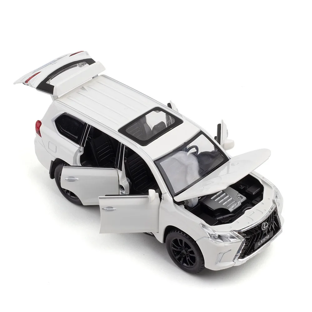 1/32 LEXUS LX570 SUV Alloy Off Road Diecast Metal Model Fine Model Collection Computer Desktop Ornaments Children Birthday Gift