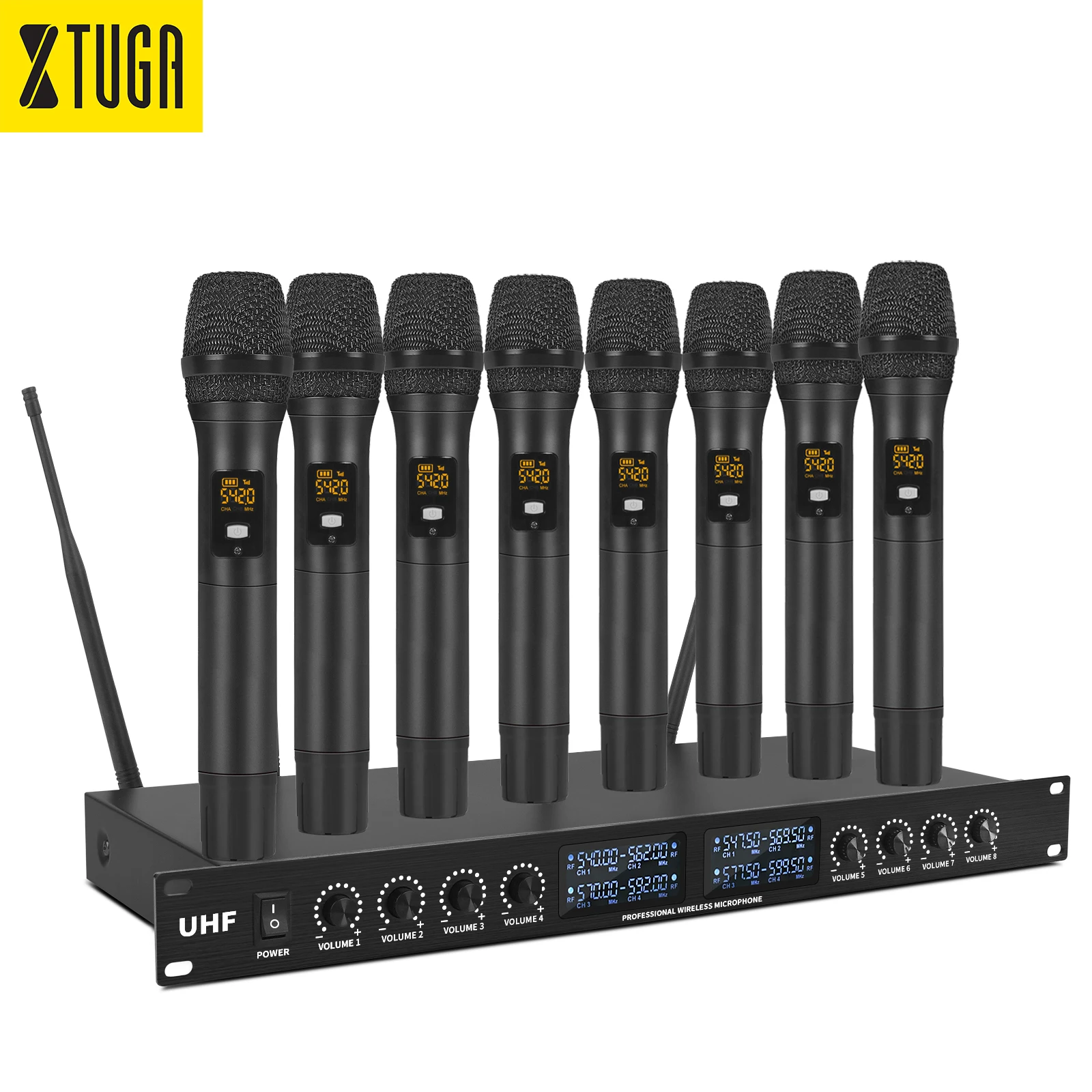 Xtuga YT8 Wireless 8 Channel UHF Handheld Microphone For Performance Stage Show