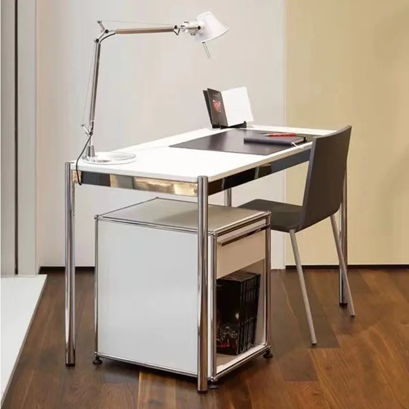 Stainless steel module Internet celebrity computer  Medieval Bauhaus  Home meeting table Simple modern writing