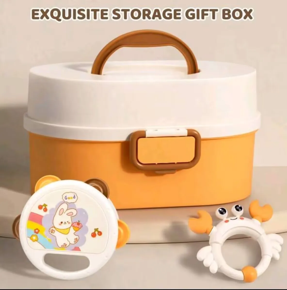 Newborn baby rattle gift box set, baby grasping training and soothing toy, cartoon animal teething toy rattle combination, perfe