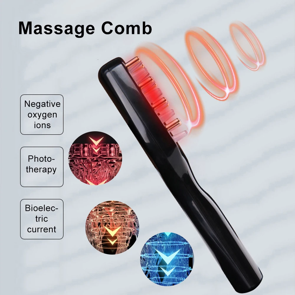 Electric EMS Vibration Hair Growth Comb Anti Hair Loss Massage Treatment Infrared Red Light Laser Massage Hair Sclap Health Care