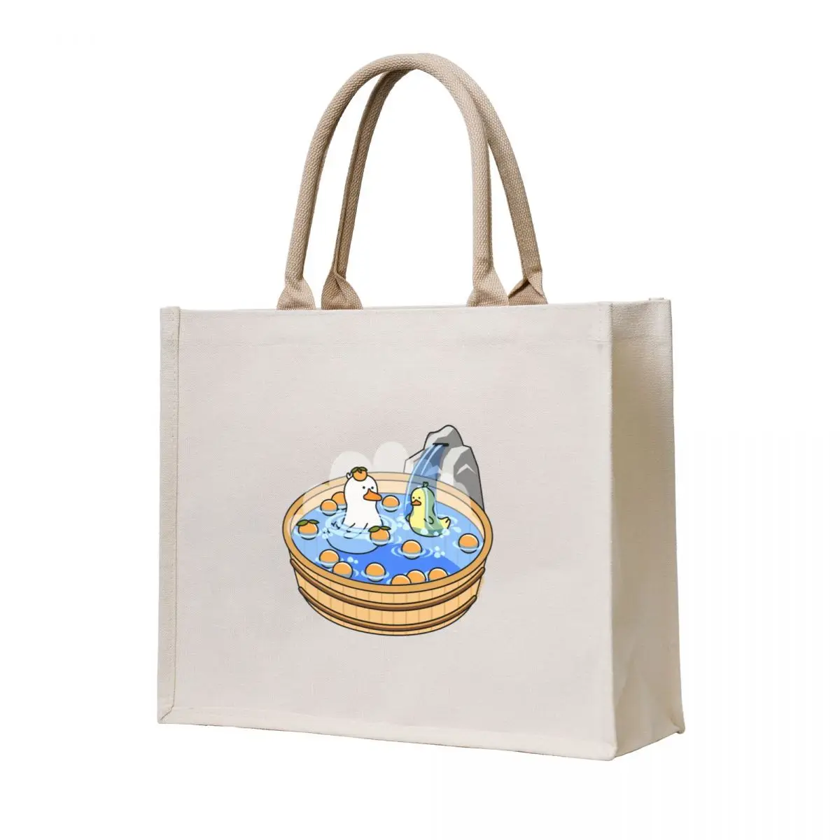 

Duck Onsen Tote Bag hand bag ladies sac pour femme shopper bags Reusable bags