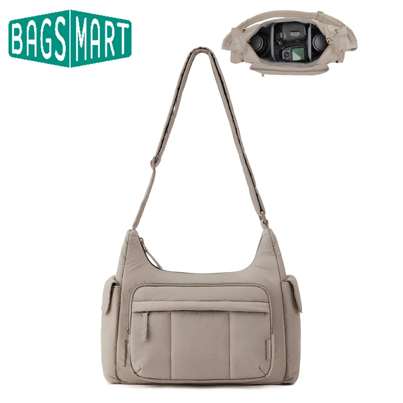 BAGSMART 2 in 1 Camera Sling Bag for Photographer Everyday Shoulder Crossbody Bag with Pockets Digital Camera Case for DSLR