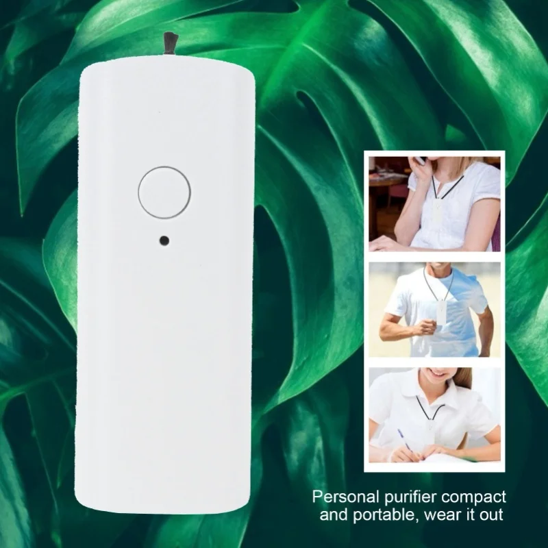 Portable Mini Air Purifier Hanging Neck PM2.5 USB Charging White For Office Home Car Bedroom