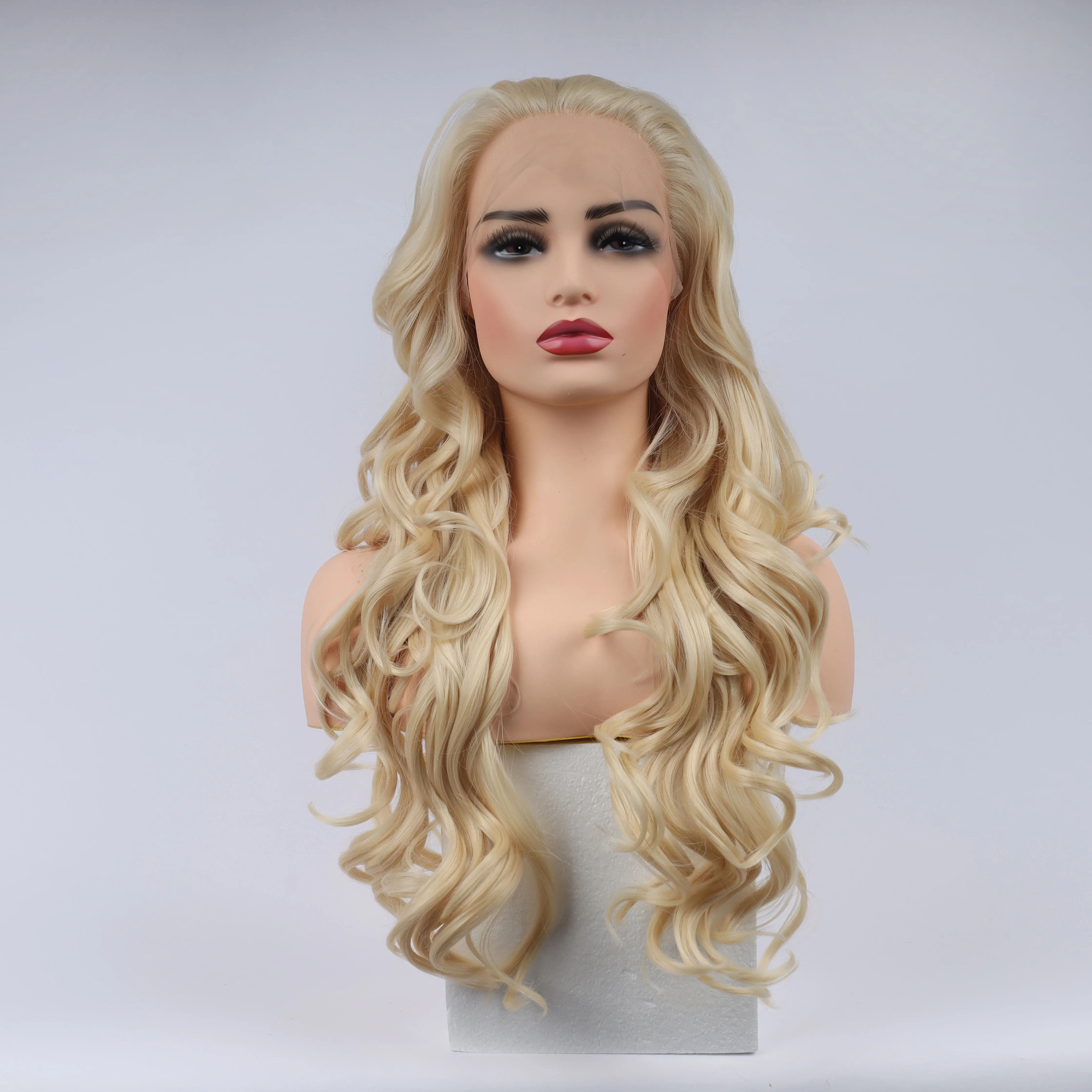 

Fashion Curly Wig Synthetic Lace Front Wigs white Female Lace Wig 13X3 For Women Cosplay Hair Daily Use