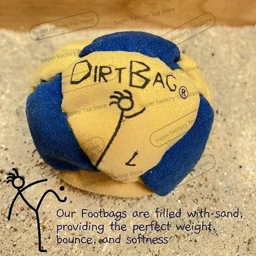 

Hackys Footbags Set with Pouch,DirtBag Sack Assorted Foot Bag Footbag Sand Filled for Adults, Juggling Balls for Party &Training