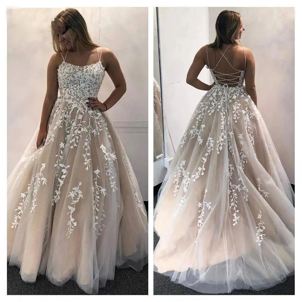 

Prom Dresses 2023 Double Straps Sleeveless Vestido De Festa Gala Jurken Formal Dress Lace Appliques Party Dress Homeocming Long