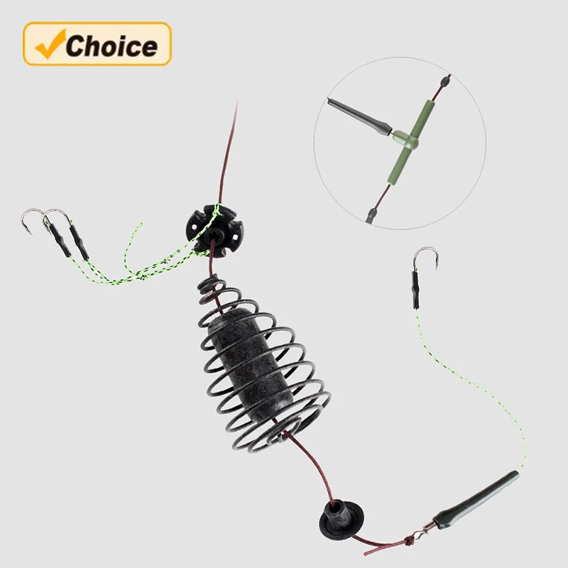 Carp Fishing Bait Cage Line Group High Carbon Steel Outdoor Metal Feeder Hook Sinking 30-80g Artificial Lure Accessories