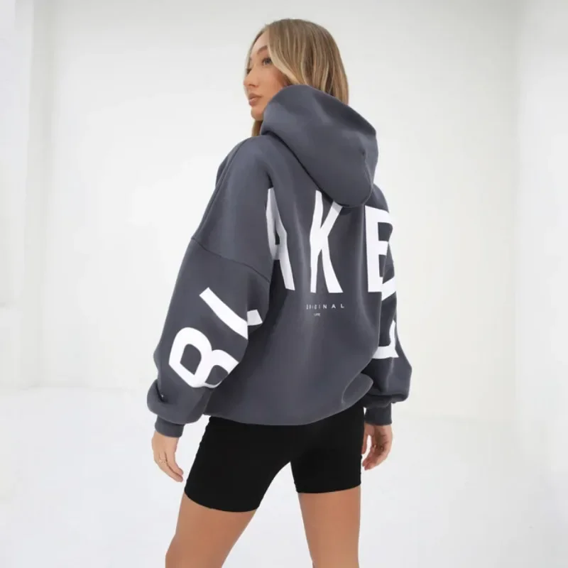 Hoodie Sweatshirt wanita lengan panjang, Hoodie longgar jalanan wanita, Pullover bertudung lengan panjang, mode musim semi 2024