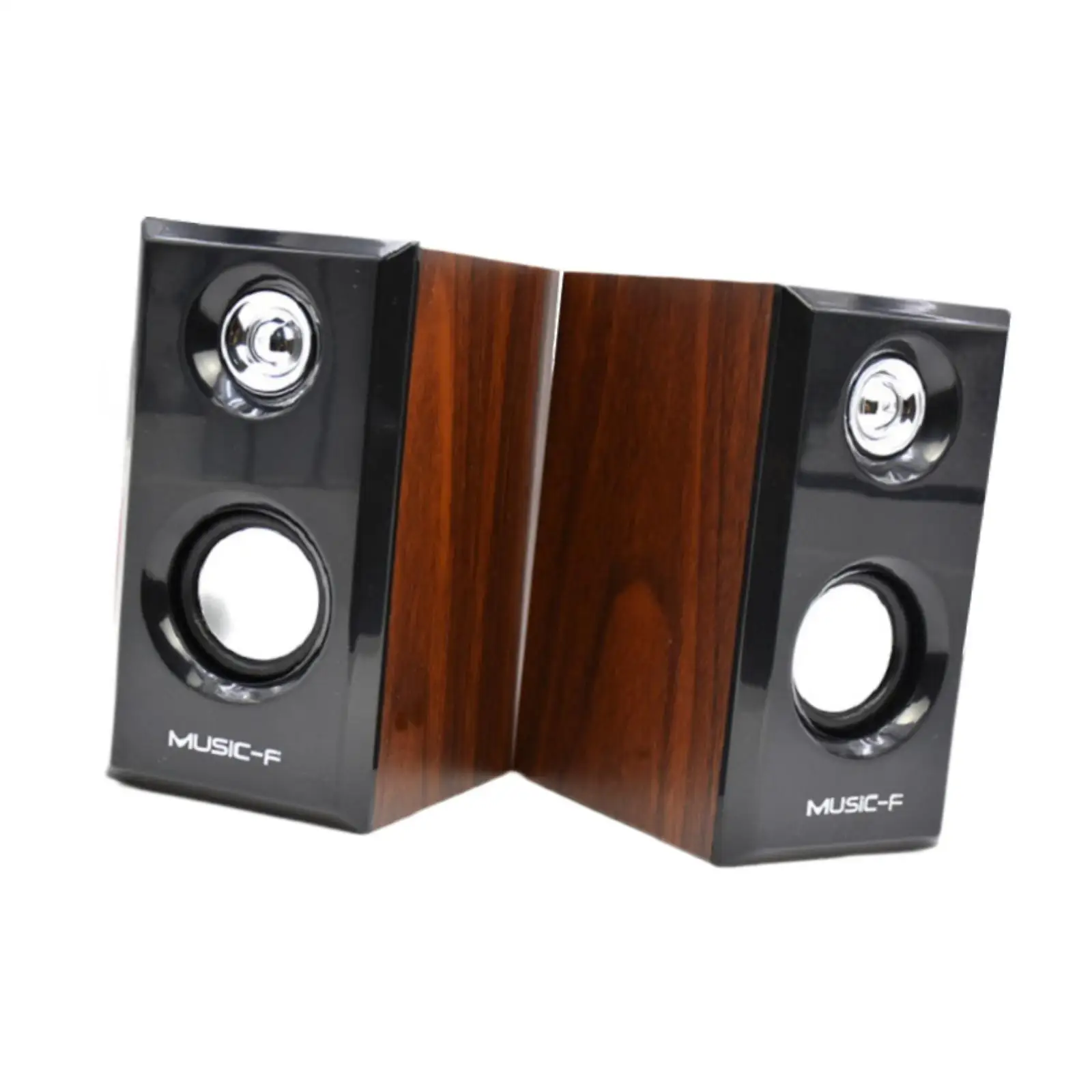 2x Wooden Speakers Easy to Use High Volume Lightweight USB Wear Resistant Laptop Speakers for Ideal Gift Office Home Decor Party