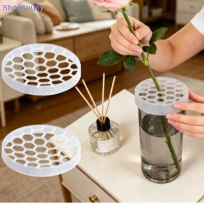 [SU]DIY Arrangement Holder Vase Grid Insert Reuseable Flower Arrangements Flower Arrangement Holder Plant Straw Fixation[SU]