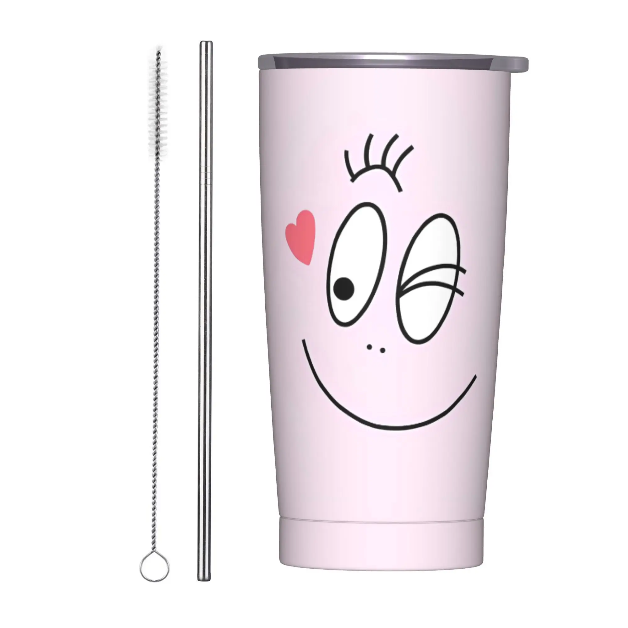 

Stainless Steel Tumbler Barbapapa Mugs Cup With Straws Beach Hot Drinks Water Bottle Insulated Large Capacity Coffee Mug