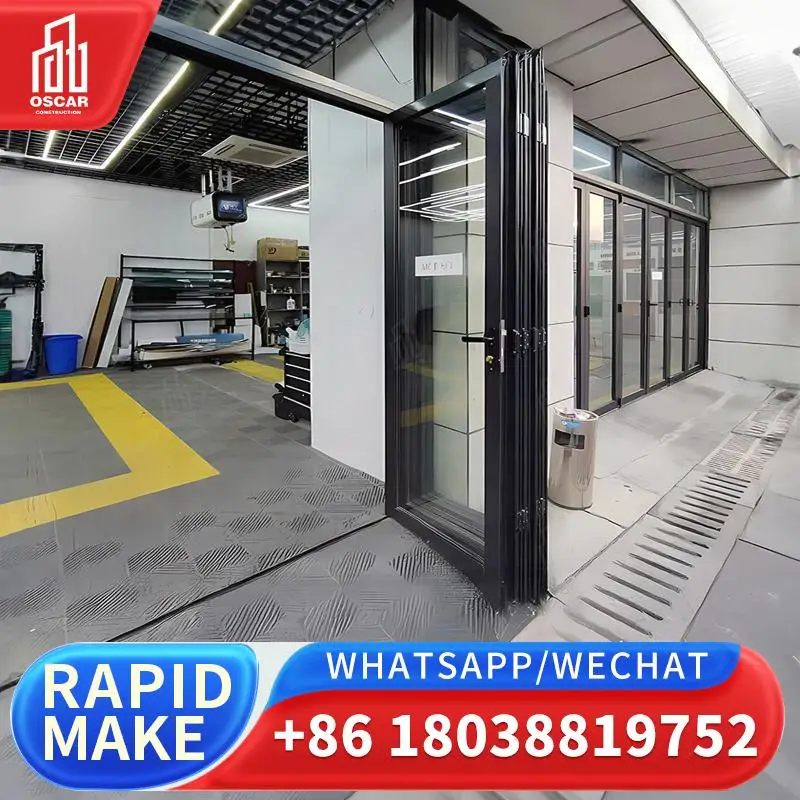 

Настраиваемая промышленная алюминиевая дверь-гармошка для использования на складе в США, прямая алюминиевая складная дверь с фабрики