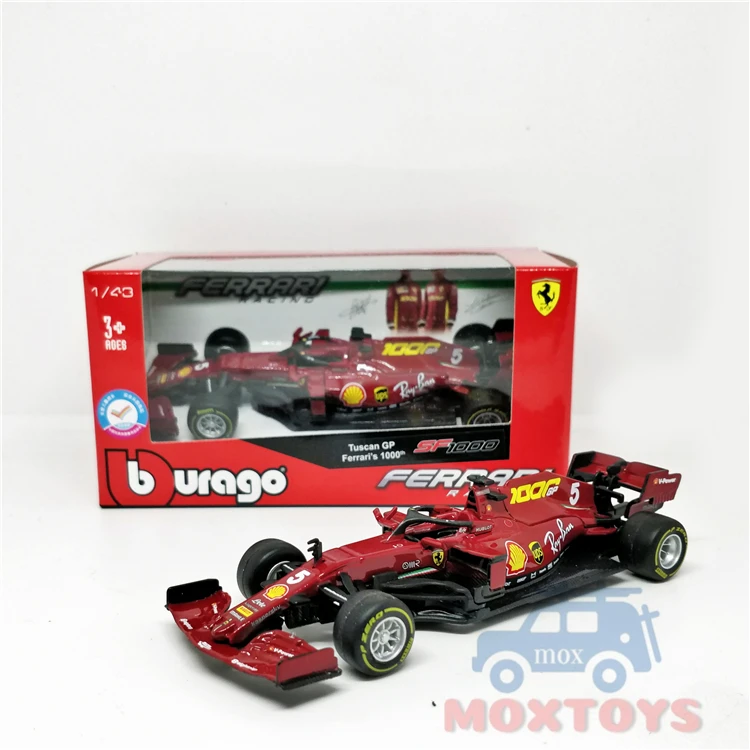 Bburago 1:43 F1 2020 Team Ferrari's 1000th SF1000 #5 Sebastian Vettel /#16 Charles Leclerc Diecast Racing Car