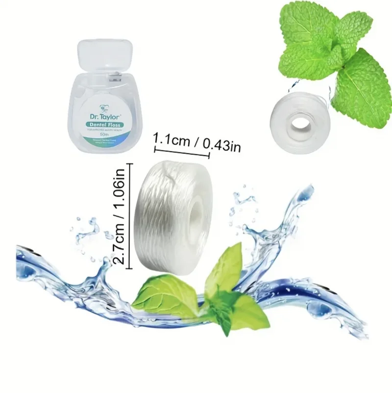 Dr.Taylor 50 Meters and Replacement Coiled Dental Floss,Deep Cleaning ,Oral Care .