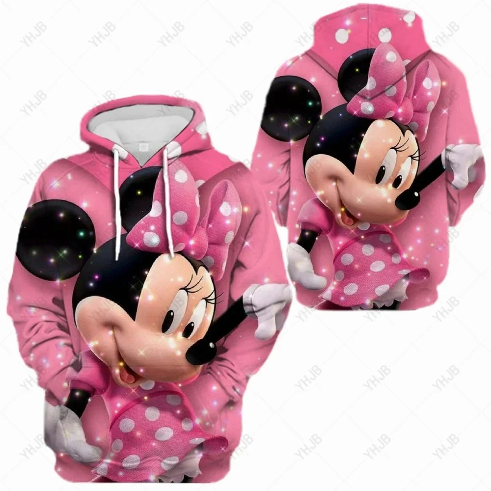 Disney-Mickey and Minnie Street Fashion, Moletom com Capuz, Street Fashion, Hip-Hop, 3D, Cartoons