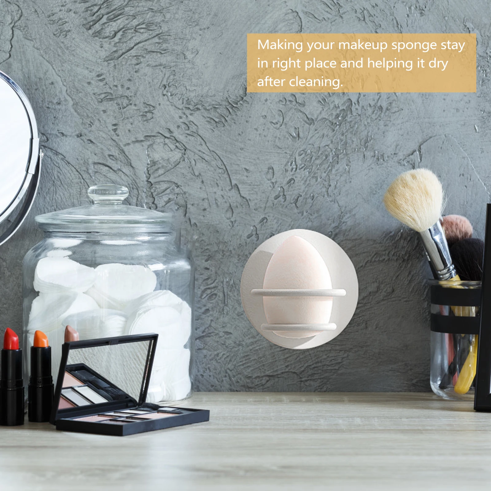 

2 Pcs Makeup Sponge Holder Carbon Steel Wall Mounted Drying Rack Powder Puff Stand Beauty Sponge ganizer No Drill Easy Install