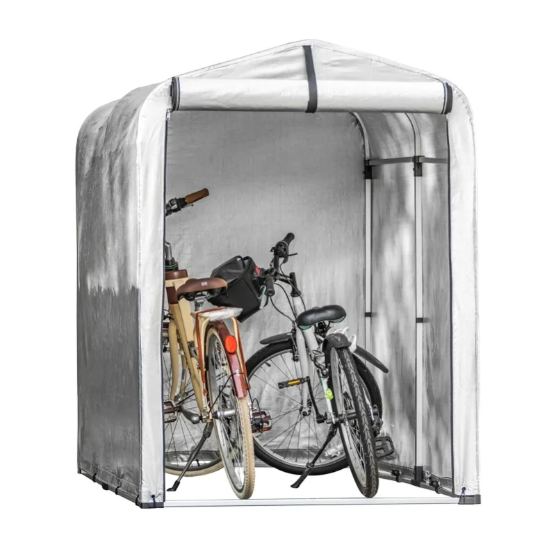 SoBuy KLS11 Fahrradgarage, wetterfester Geräteschuppen, Fahrradgarage für 2–4 Fahrräder, Carport-Zelt mit UV-Schutz, 120 x 163 x 176 cm