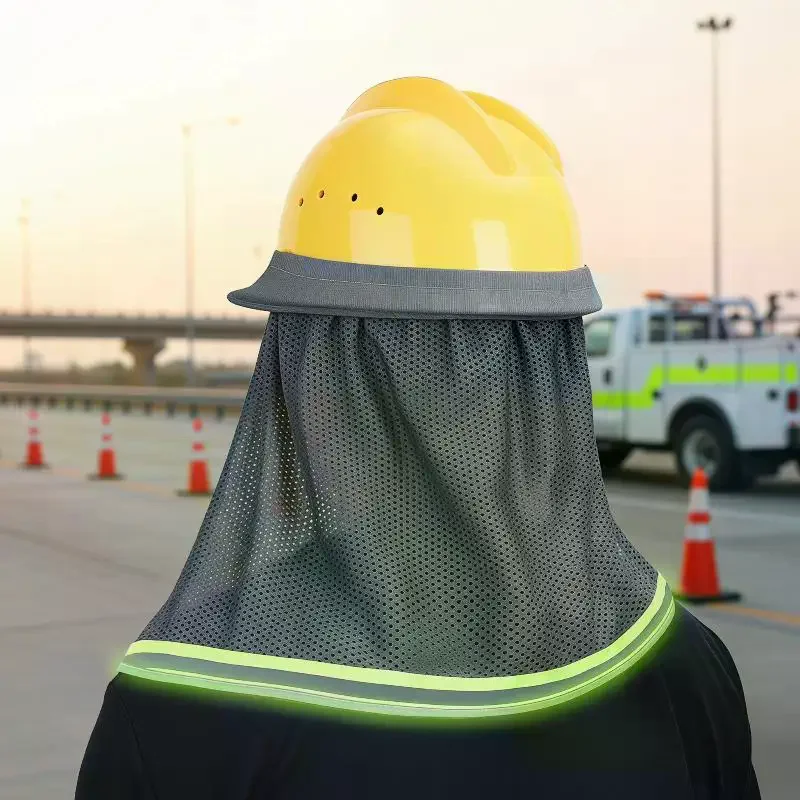 Safety Helmet Sunshade Panel Construction Site Sunshade Hat Breathable Wide-brimmed Cap Curtain Building Construction Sun Hats
