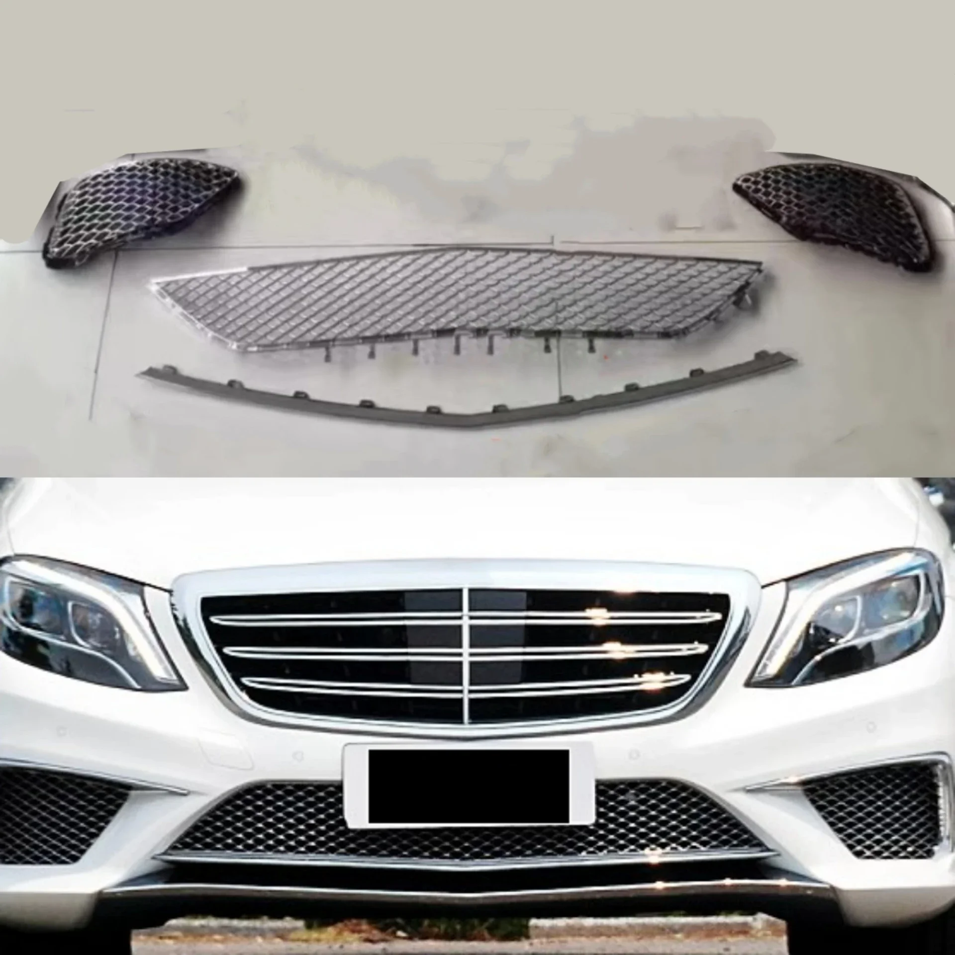 

Front Bumper Bottom Grille Trim Fog Lamp Frame Grill for Mercedes-Benz S320 S350 S400 14-17 Convert S65 Body Kit Car Accessories