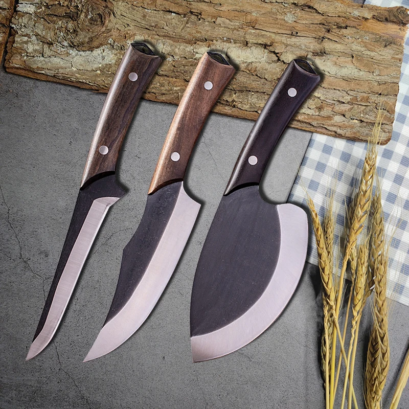 Forged Kitchen Meat Cleaver Butcher Knife Chef Slicing Boning Knife Barbecue Knife Fish Vegetable Cutting Cooking Cutter