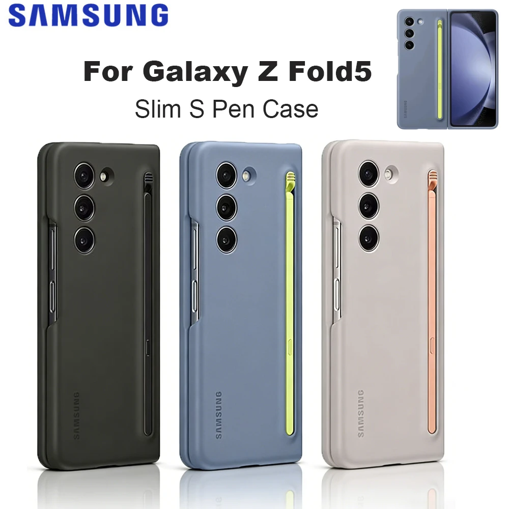 

Original For Samsung Galaxy Z Fold5 Slim S Pen Phone Case with Built-In New Compact S Pen Smartphone Cover EF-OF94