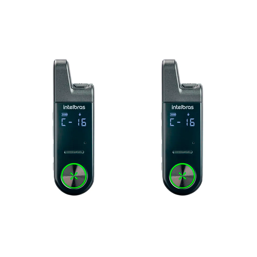Kit Com 2 Rádio Intelbras RC6 Mini Comunicador Walkie Talkie Para Telecommunicações
