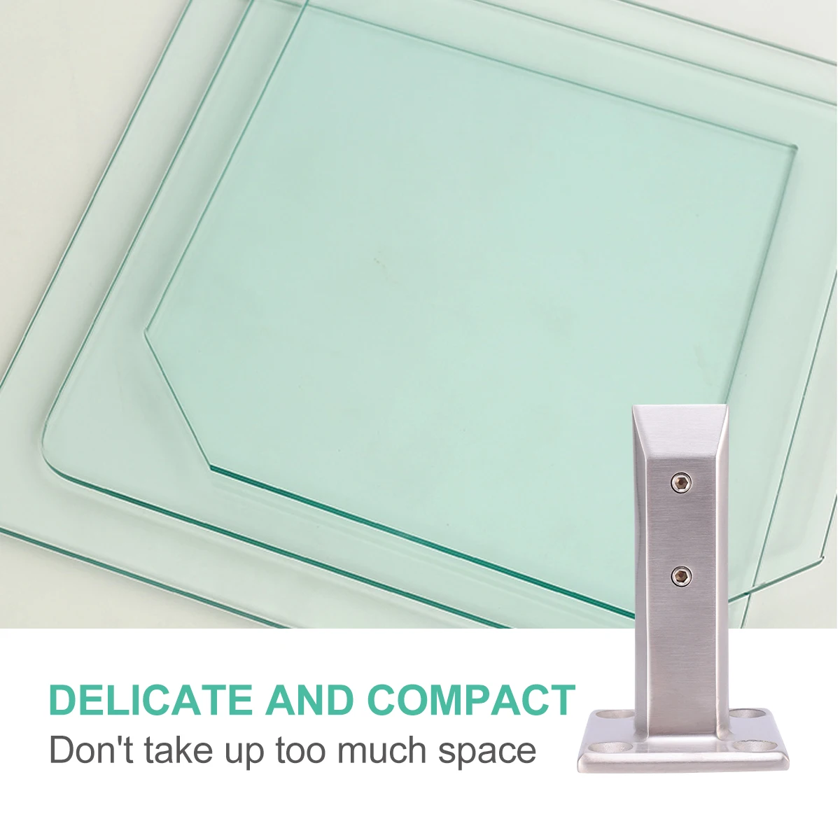 

Stainless Steel Glass Clamp Matte Silver Durable Punch Free Glass Bracket Practical Fixing Tool Easy Use Screw Lid