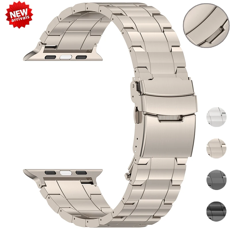 

Роскошный титановый ремешок Pop для Apple Watch Ultra 2 49 мм 45 мм 41 мм 44 40 мм Мужской деловой ремешок для IWatch Series 9 8 7 6 SE 5 4 Brac