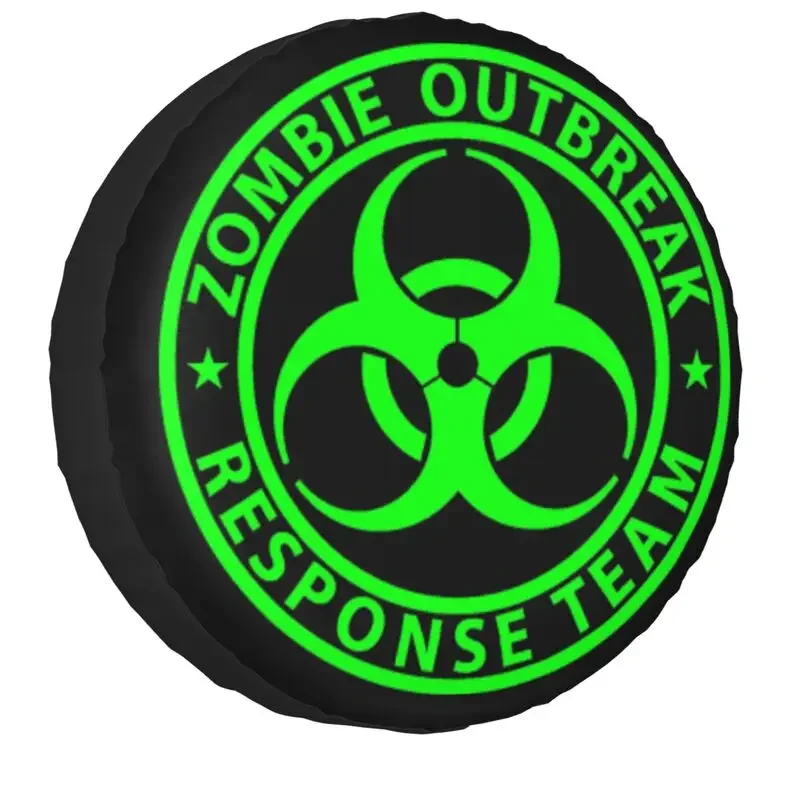 Zombie Outbreak Response Team Sign Spare Tire Cover for Toyota RAV4 Prado Jeep SUV Trailer Car Wheel Covers 14