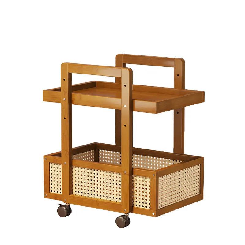 Multifunctional Rolling Utility Cart Trolley Rack - Mobile Coffee Table Sofa Side Cabinet Living Room Bedroom Storage Shelf