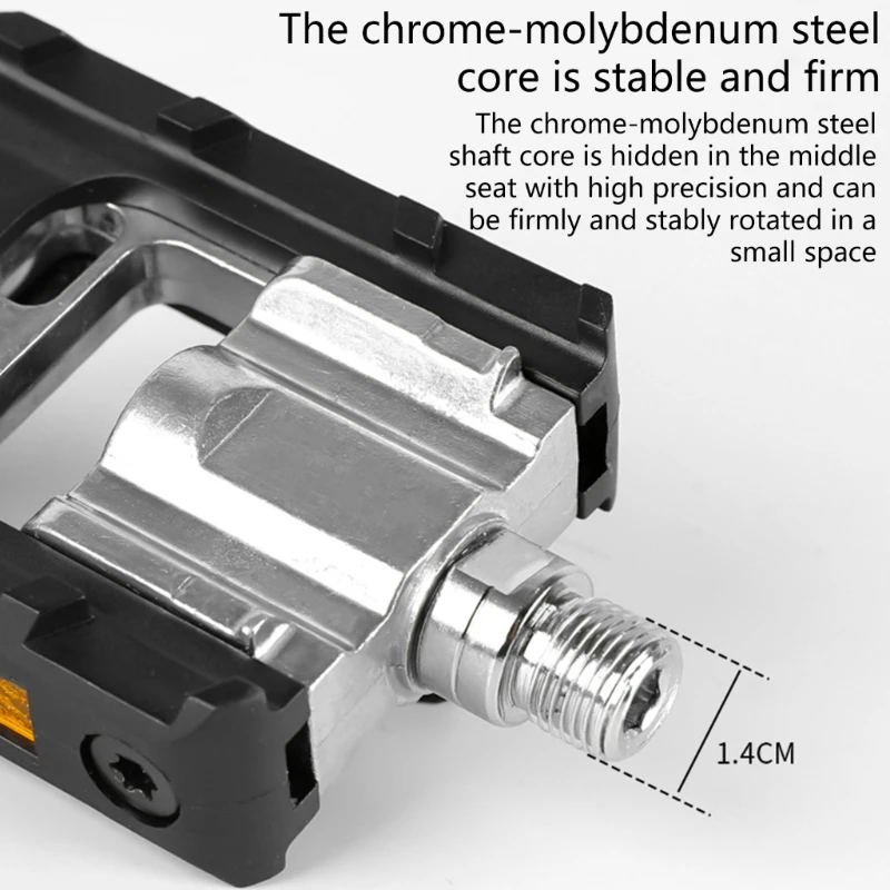 Pedal Sepeda Lipat dengan Strip Reflektif Pedal Sepeda Paduan Aluminium