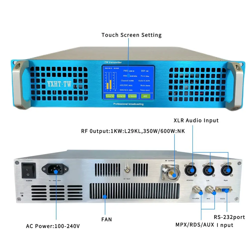 YXHT-TW Radio Transmitter 500W Transmisor FM 500 Watts Stereo Broadcast Equipment