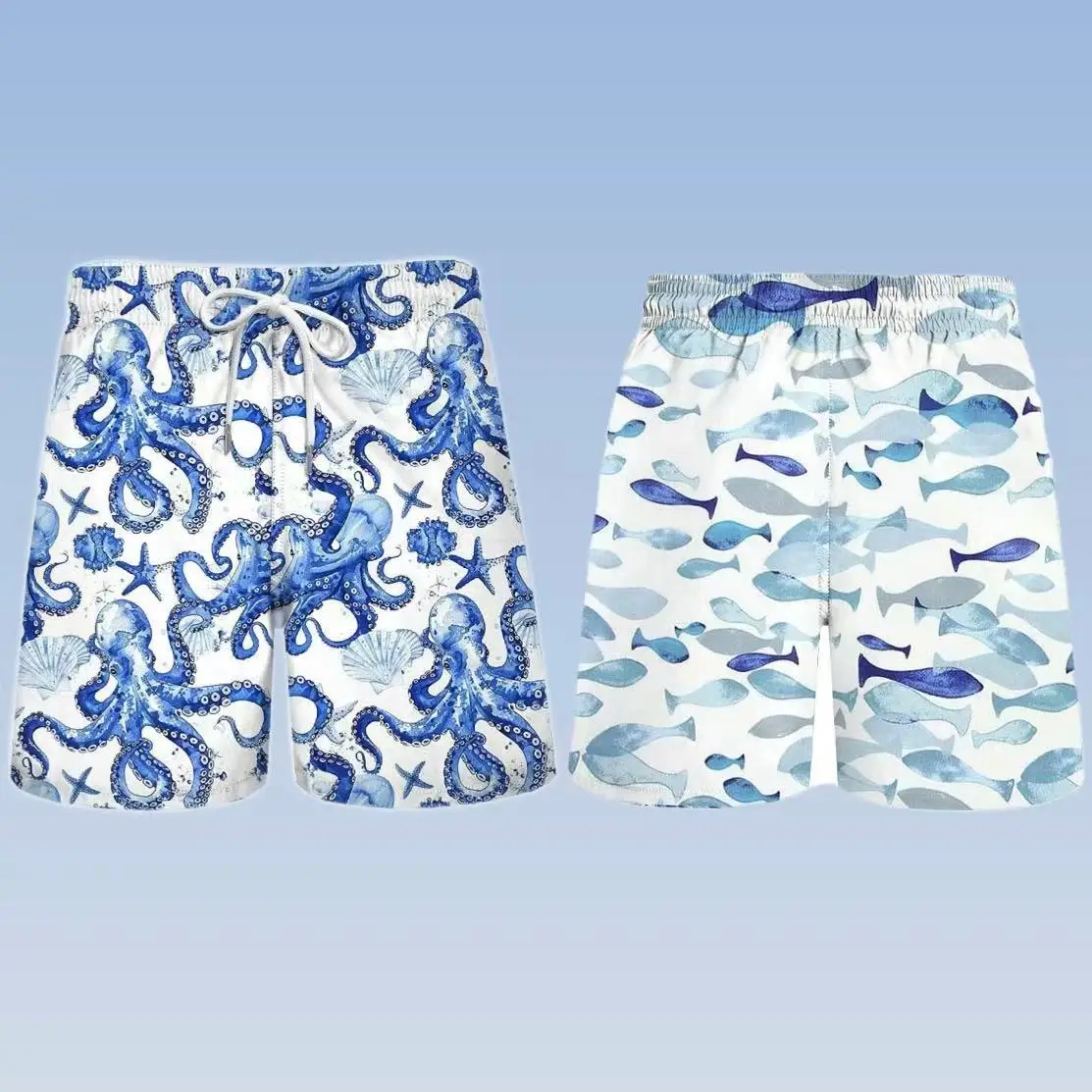 

Мужские повседневные шорты с 3D модным принтом Ocean Bio, модные шорты в тропическом летнем стиле, быстросохнущие, удобные, облегающие