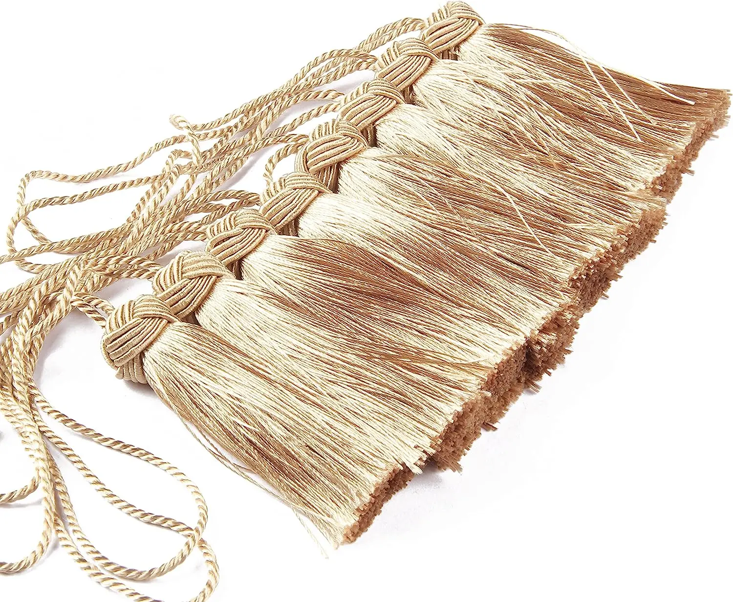 4Pcs Small Tassel Fringe Curtain Tieback Pendant DIY Cord Party Tassel Trim Curtains Decor Accessories Tassels Ribbon