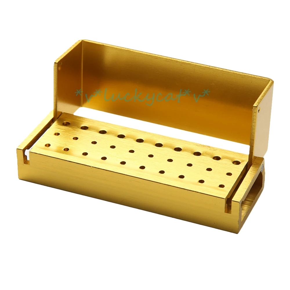 1pcs 30holes Dentistry Burs Block Autoclavable Disinfection Sterilizer Aluminium Teeth Polishing Drill Holder Dental Drill Box