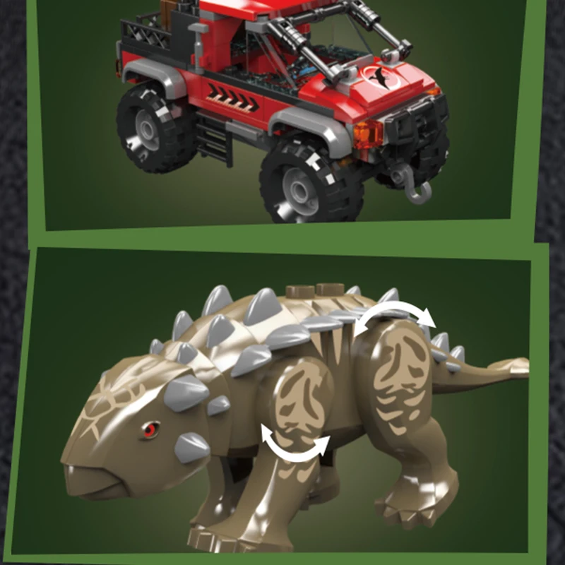 29004 403PCS Ankylosaurus Elicottero Campo Building Blocks Dinosauro Uovo Modello Kit Piccole Particelle Ornamenti Giocattoli Regalo Del Capretto