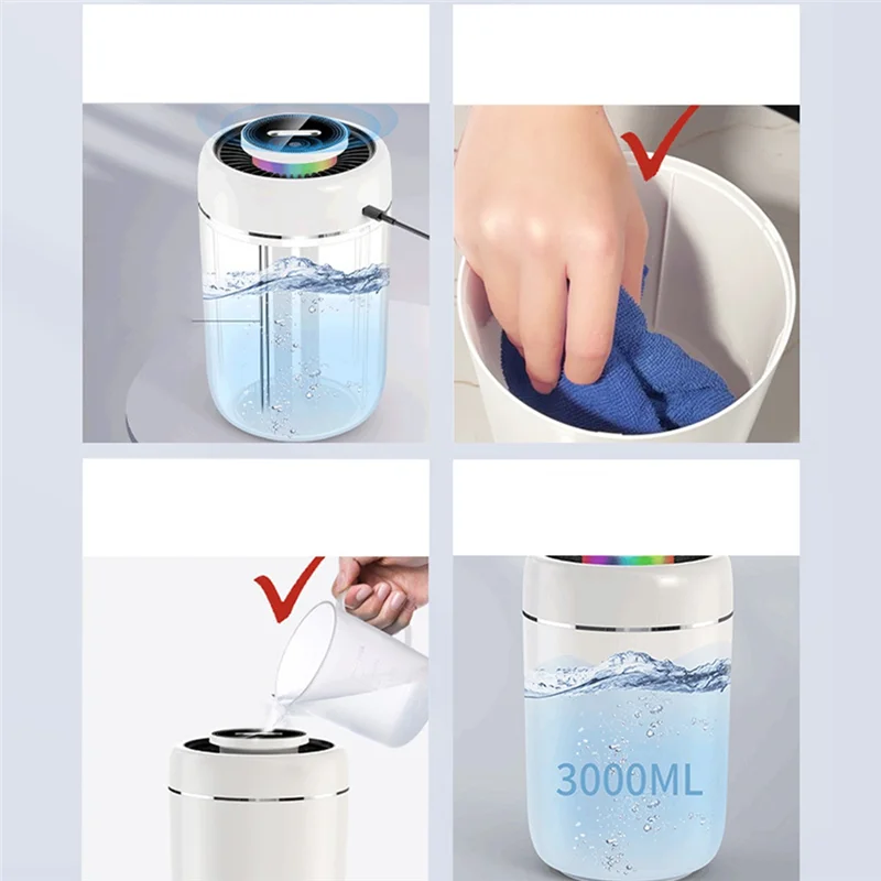

ABLN-Humidifier Capacity Double Nozzle Diffuser Battery Rechargeable Air Humididicator Portable Home